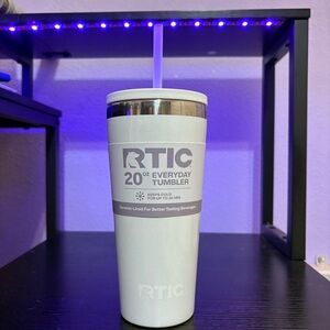 RTIC White Tumbler with Straw